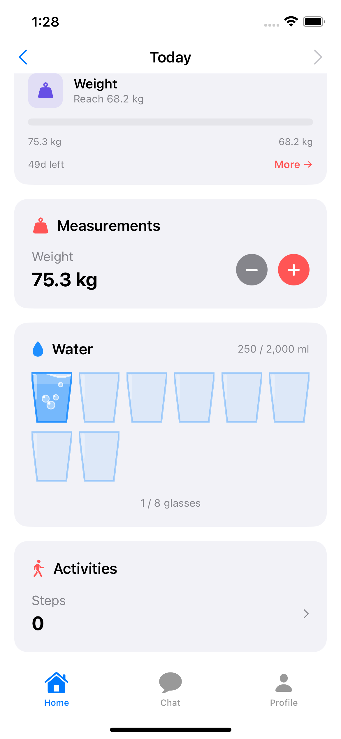 Water and activity tracking